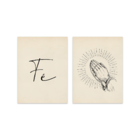 Kit 2 Plaquinhas Decorativa Adesivada Fé