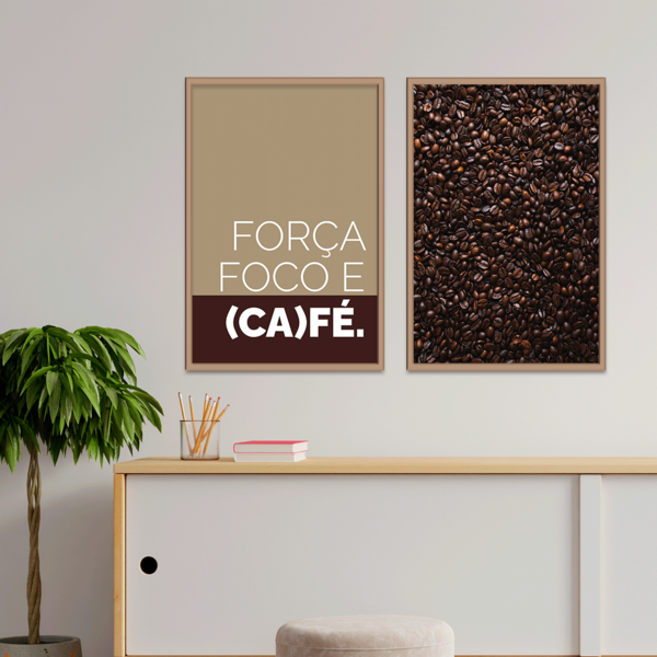 Kit 2 Plaquinhas Decorativa Adesivada Força, Foco E (ca) Fé