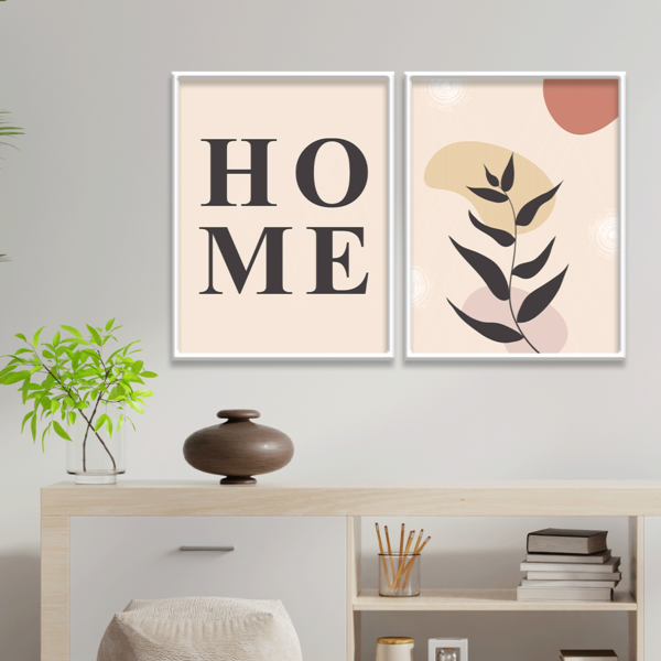 Kit 2 Plaquinhas Decorativa Adesivada Home