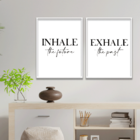 Kit 2 Plaquinhas Decorativa Adesivada Inhale Exhale