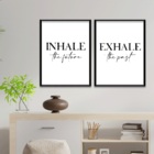 Kit 2 Plaquinhas Decorativa Adesivada Inhale Exhale