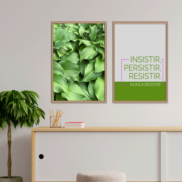 Kit 2 Plaquinhas Decorativa Adesivada Insistir, Persistir, Re