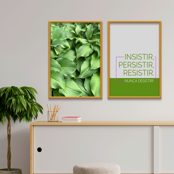 Kit 2 Plaquinhas Decorativa Adesivada Insistir, Persistir, Re