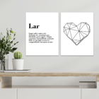 Kit 2 Plaquinhas Decorativa Adesivada Lar