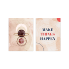 Kit 2 Plaquinhas Decorativa Adesivada Make Things Happen
