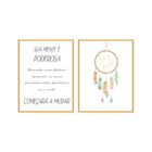 Kit 2 Plaquinhas Decorativa Adesivada Sua Mente É Poderosa