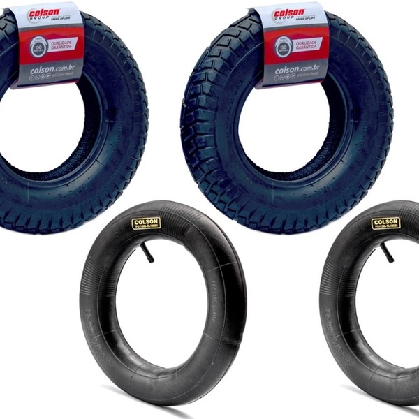 Kit 2 Pneu 3.50x8 Carrinho De Carga Plataforma Armazem 4 Lona