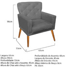 Kit 2 Poltrona Cadeira Decorativa Ana Com Captonê Para Sala