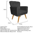 Kit 2 Poltrona Cadeira Decorativa Ana Com Captonê Para Sala