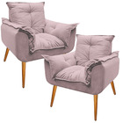 Kit 2 Poltrona Cadeira Decorativa Opala Sala Quarto Escritóri