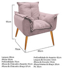 Kit 2 Poltrona Cadeira Decorativa Opala Sala Quarto Escritóri