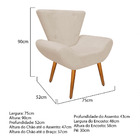 Kit 2 Poltrona Cadeira Decorativa Para Sala Moveis Emilya Sue