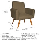 Kit 2 Poltrona Cadeira Decorativa Suede Cappuccino Pés Palito