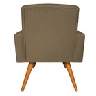 Kit 2 Poltrona Cadeira Decorativa Suede Cappuccino Pés Palito