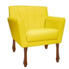 Kit 2 Poltrona Confortável Para Sala Sala Espera Amarelo