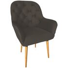 Kit 2 Poltrona Decorativa Ametista Veludo Marrom Cacau