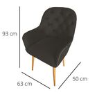 Kit 2 Poltrona Decorativa Ametista Veludo Marrom Café