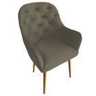 Kit 2 Poltrona Decorativa Ametista Veludo Marrom Tabaco