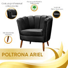 Kit 2 Poltrona Decorativa Ariel + Puff Redondo Star Confort