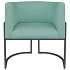 Kit 2 Poltrona Decorativa Base De Ferro Linho Munique  Azul T