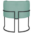 Kit 2 Poltrona Decorativa Base De Ferro Linho Munique  Azul T