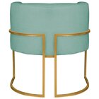 Kit 2 Poltrona Decorativa Base De Ferro Linho Munique  Azul T