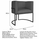 Kit 2 Poltrona Decorativa Base De Ferro Linho Munique  Cinza