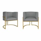 Kit 2 Poltrona Decorativa Base De Ferro Sintético Munique  Ci