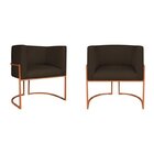 Kit 2 Poltrona Decorativa Base De Ferro Sintético Munique  Ma