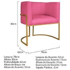 Kit 2 Poltrona Decorativa Base De Ferro Sintético Munique  Pi