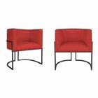 Kit 2 Poltrona Decorativa Base De Ferro Sintético Munique  Ve