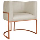 Kit 2 Poltrona Decorativa Base De Ferro Suede Munique  Bege/b