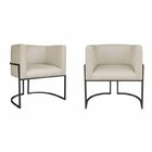 Kit 2 Poltrona Decorativa Base De Ferro Suede Munique  Bege/p