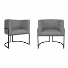 Kit 2 Poltrona Decorativa Base De Ferro Suede Munique  Cinza/