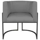 Kit 2 Poltrona Decorativa Base De Ferro Suede Munique  Cinza/