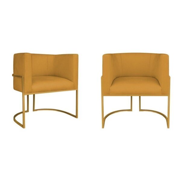 Kit 2 Poltrona Decorativa Base De Ferro Suede Munique  Mostar