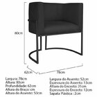 Kit 2 Poltrona Decorativa Base De Ferro Suede Munique  Preto/