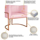 Kit 2 Poltrona Decorativa Base De Ferro Suede Munique  Rosa B