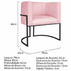 Kit 2 Poltrona Decorativa Base De Ferro Suede Munique  Rosa B