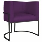 Kit 2 Poltrona Decorativa Base De Ferro Suede Munique  Roxo/p