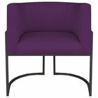 Kit 2 Poltrona Decorativa Base De Ferro Suede Munique  Roxo/p