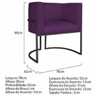 Kit 2 Poltrona Decorativa Base De Ferro Suede Munique  Roxo/p