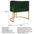 Kit 2 Poltrona Decorativa Base De Ferro Suede Munique  Verde/