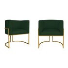 Kit 2 Poltrona Decorativa Base De Ferro Suede Munique  Verde/