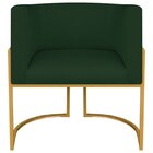 Kit 2 Poltrona Decorativa Base De Ferro Suede Munique  Verde/