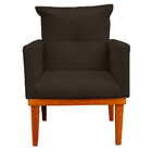 Kit 2 Poltrona Decorativa Duda Com Base De Madeira Para Sala