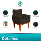 Kit 2 Poltrona Decorativa Duda Com Base De Madeira Para Sala