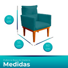 Kit 2 Poltrona Decorativa Duda Com Base De Madeira Para Sala