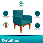 Kit 2 Poltrona Decorativa Duda Com Base De Madeira Para Sala