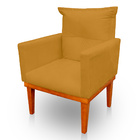 Kit 2 Poltrona Decorativa Duda Com Base De Madeira Para Sala